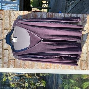 Women's Grey Velvet Top with Silver Togal Button